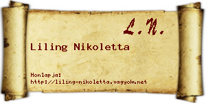 Liling Nikoletta névjegykártya