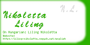 nikoletta liling business card